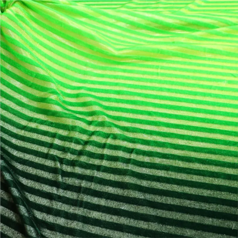 밝은 실크 스트라이프 그라데이션 벨벳 직조 원단 나이트가운 가운 조젯