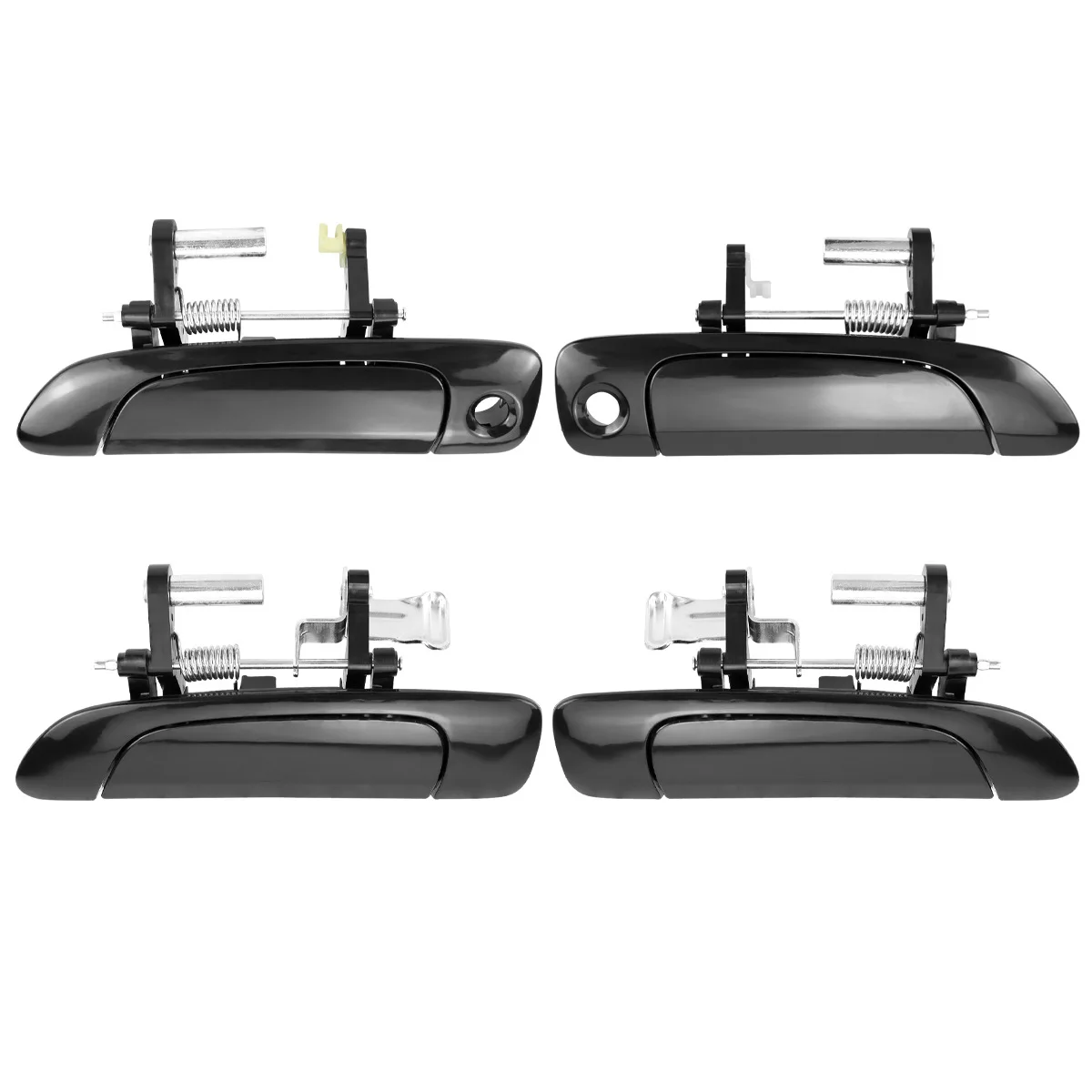 Front Rear Left Right Black Exterior Outside Door Handle Driver Passenger Side Replacement Fit for Honda Civic 2001‑2005 Sedan
