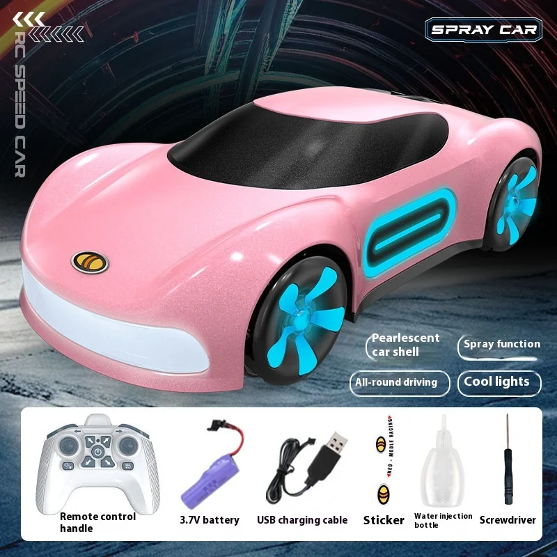 New Delin Stunt Remote Control Lamp Spray Drift Stunt Car Omnidirectional Electric Rc Concept Car Model Boy Outdoor Toy Gift