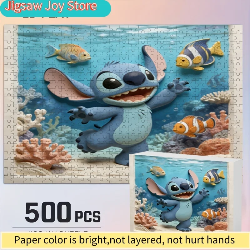 

Декор для дома с принтом Дисней: Стич и Микки | Пазл для взрослых, идеально подходит для Рождества, гостиной, офиса и учебы