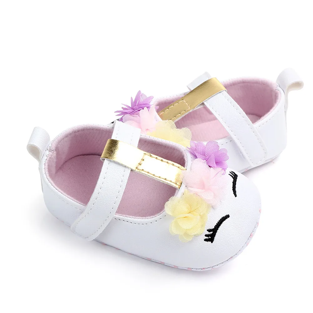 Baby Girl Spring and Summer Casual Shoes Cute Unicorn Soft PU Anti-slip Soft-sole for 0-18Months Newborn Toddler Girl NewFashion