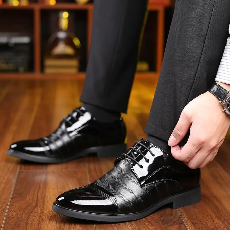 Men PU Leather Formal Lace-Up Shoes JZ-2891