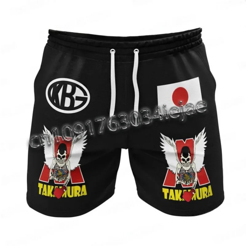 

MOTO 2025 Summer Men's Anime Fitness Shorts 3D Digital Printing Quick Drying Shorts Fitness Beach Surfing Sports Large Shorts