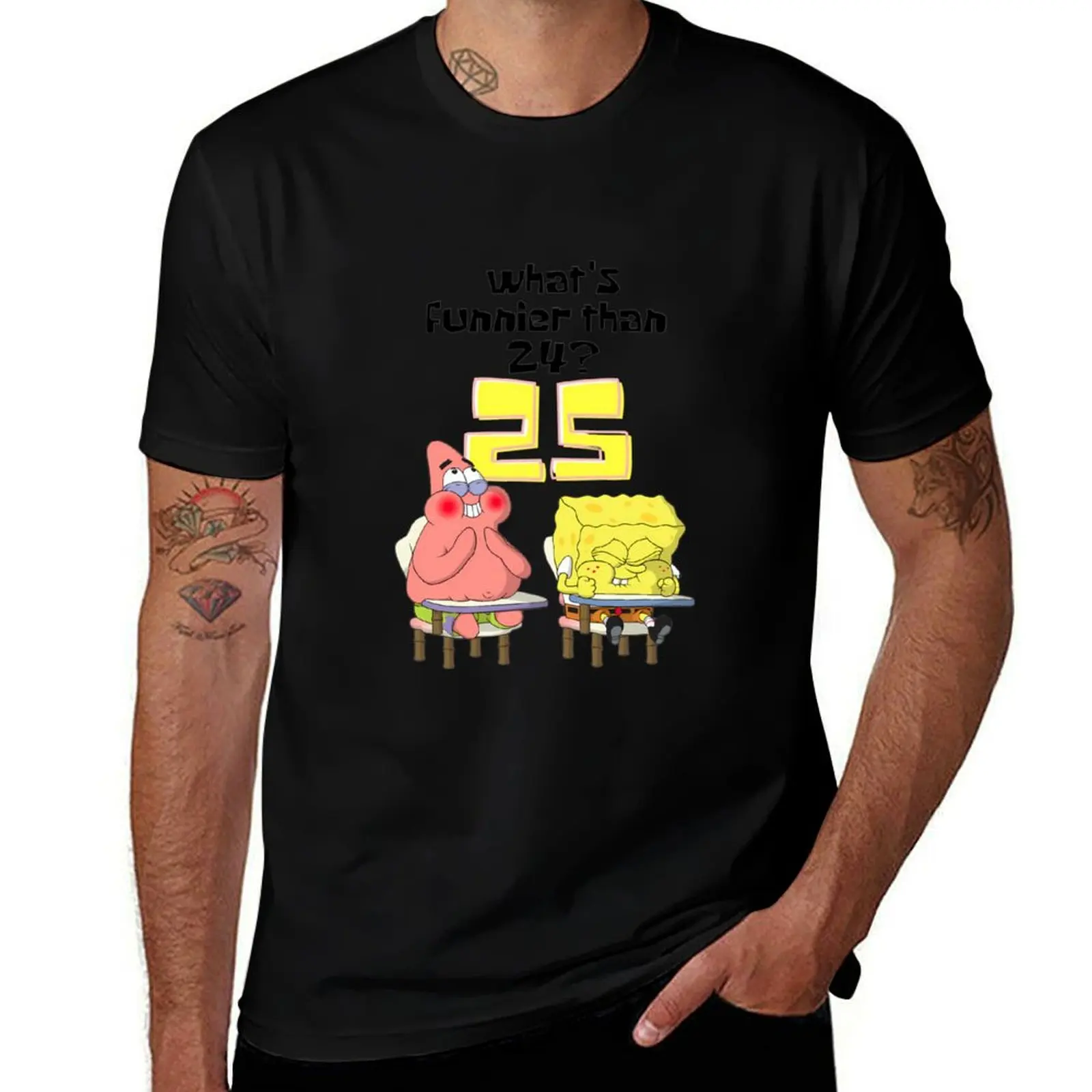 

What's Funnier Than 24 25 S.p.o.n.g.e.b.o.b Meme T-Shirt anime clothes blue archive custom shirt Men's t-shirt