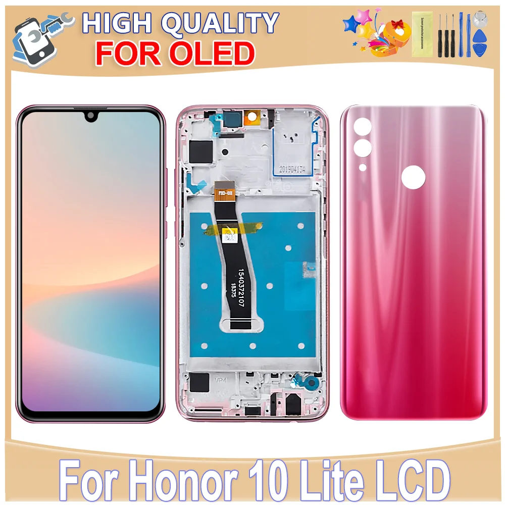 6,21 'OLED для Huawei Honor 10 Lite ЖК-дисплей с цифровым преобразователем сенсорного экрана в сборе с рамкой для Huawei HRY-LX1 HRY-LX2 ЖК-экран