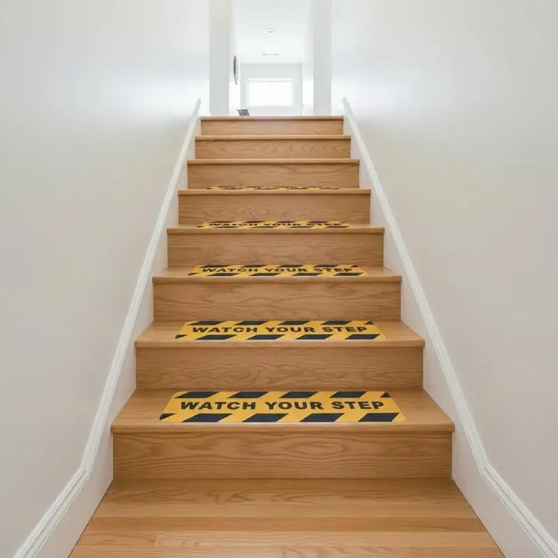 ✰✪Anti Slip Stair Warning Label 12 Pack Safety Stickers for Commercial Home Use Caution Signs for Steps and Ramps