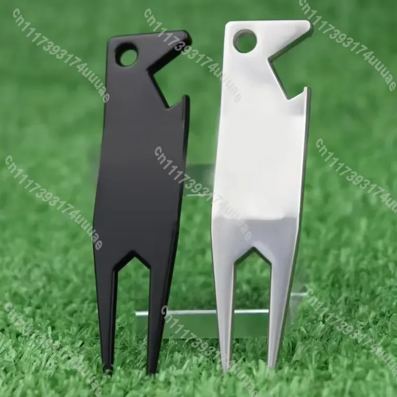 Metal Golf Divot Tool Black Silver Multi Purpose Repair Pitch Mark Fixer Accessories Gift for Golf Lovers Players