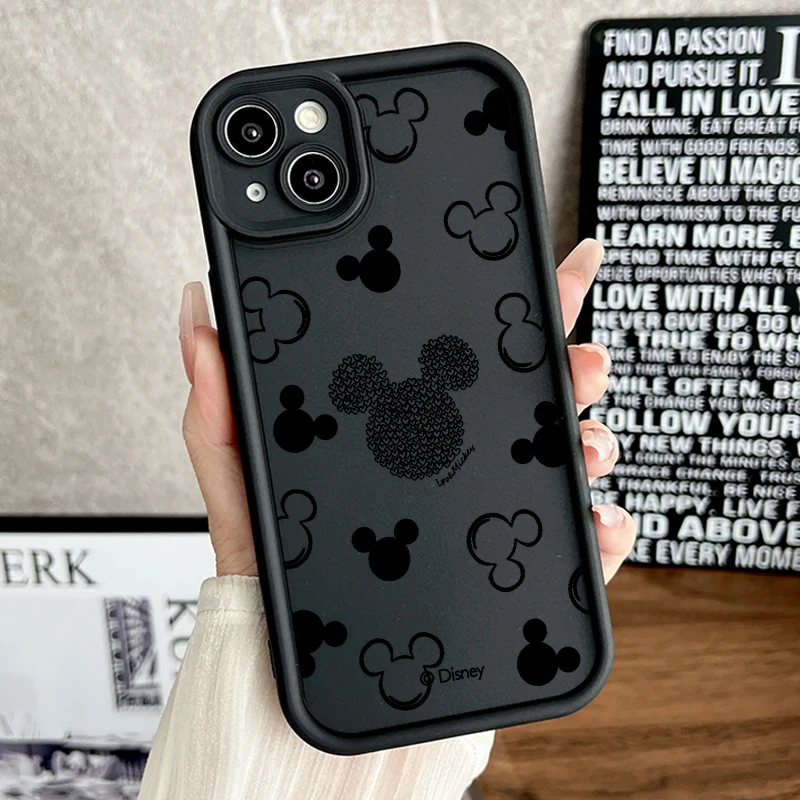 Disney Mickey Mouse Logo For Apple iPhone 15 14 13 12 11 Mini XS XR X 8 7 Pro Max Plus Soft Eye Ladder Phone Case