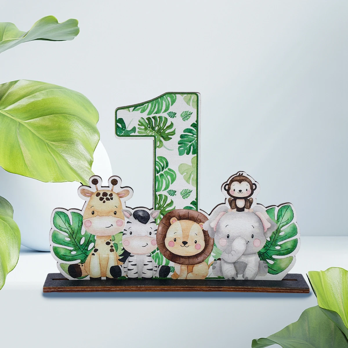 Jungle Animals Wooden Number Sign 1 2 3 Year Old Birthday Deocr Jungle Safari Party 1st 2nd Wild One Birthday Party Decor Kids