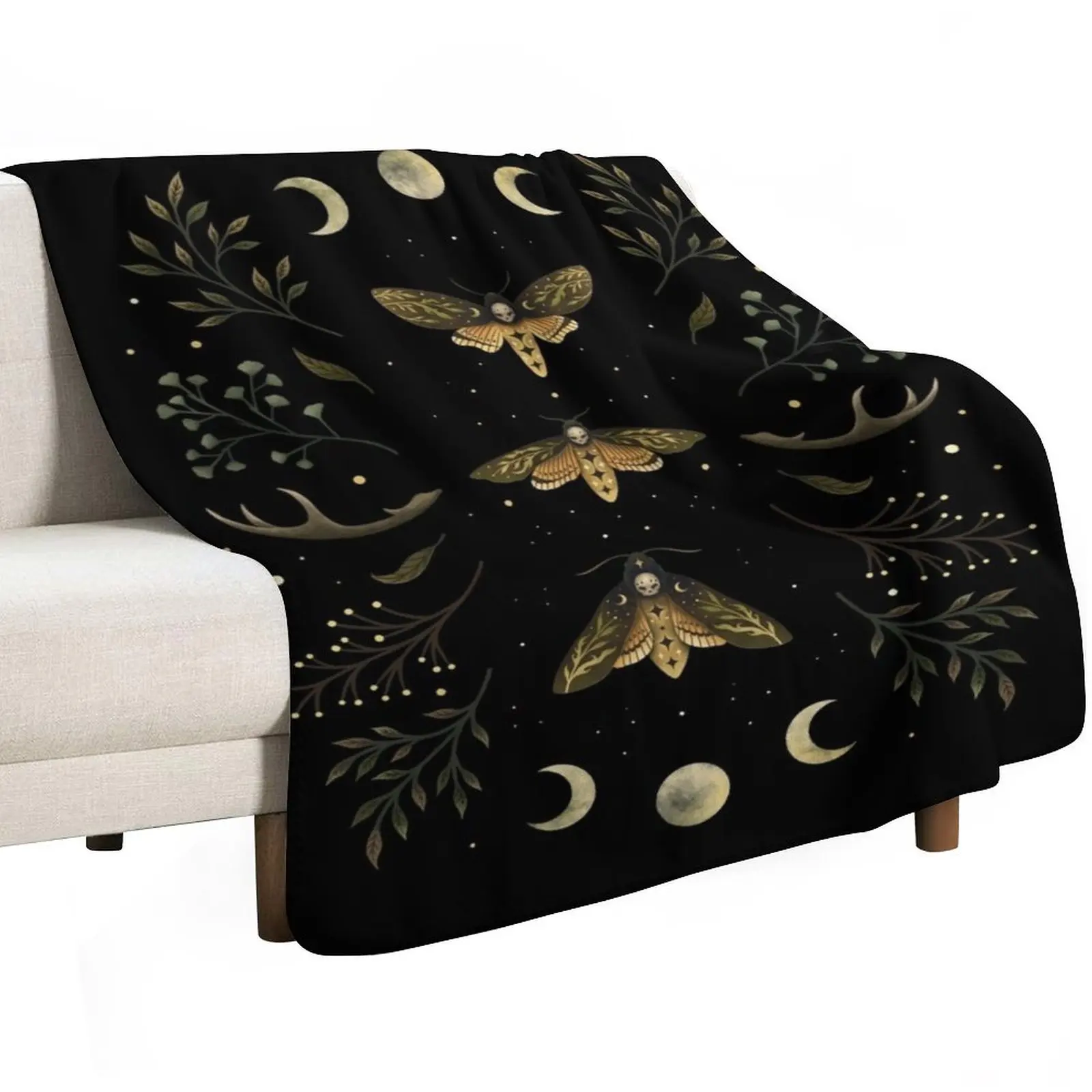 Death Head Moths Night Throw Blanket Softest Quilt For Decorative Sofa Summer for winter Fashion Sofas Blankets