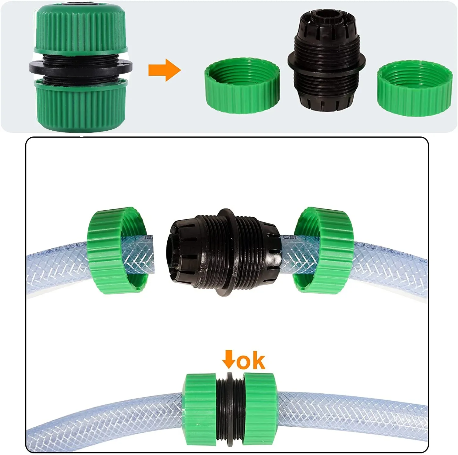 5Pcs  Flexible hose connectors, quick connect water pipe fittings, water pipe extension connectors, garden drip irrigation