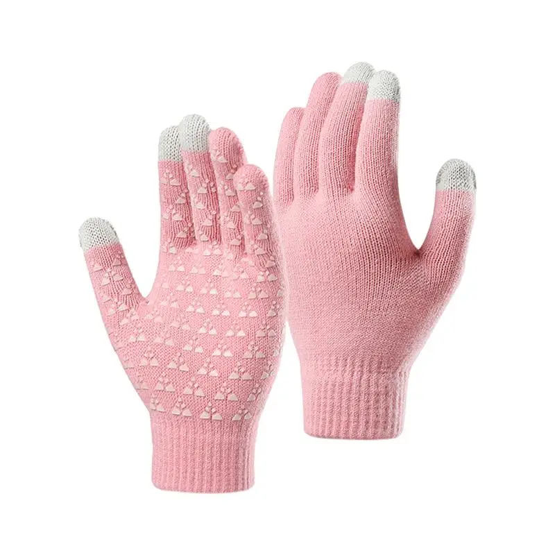 Knitted Gloves For Women Non Slip Warm Touchscreen Running Gloves Cold Weather Thermal Warm Gloves Warm Knit Gloves Touchscreen