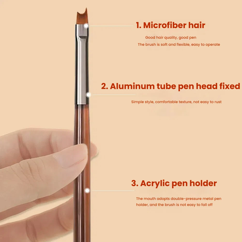 9PCS Japanese Style Nail Brush Set in Tea Icy Grey Tones Semi Transparent Shaft Multi function Brushes for Gel Manicure Supplies