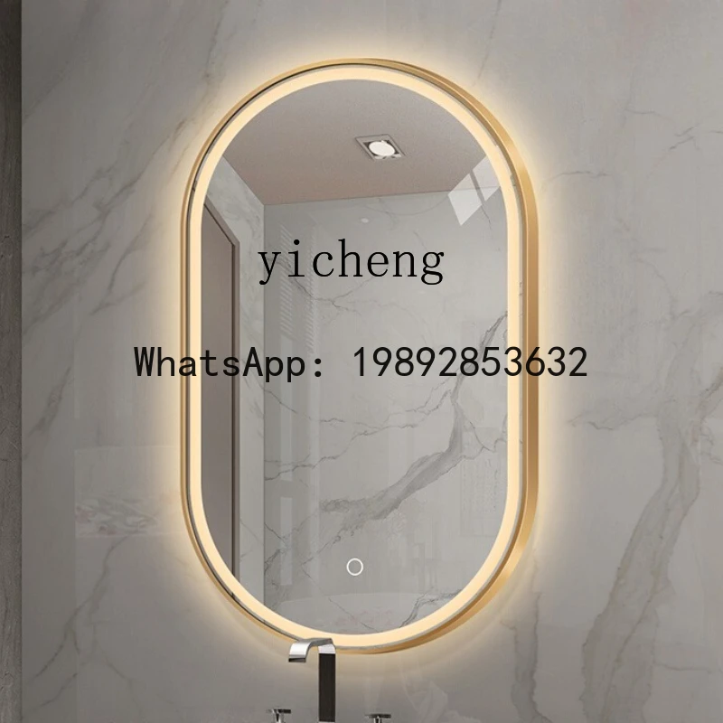 ABC  light luxury smart bathroom mirror  alloy frame wall hanging bathroom dressing mirror matte wall hanging