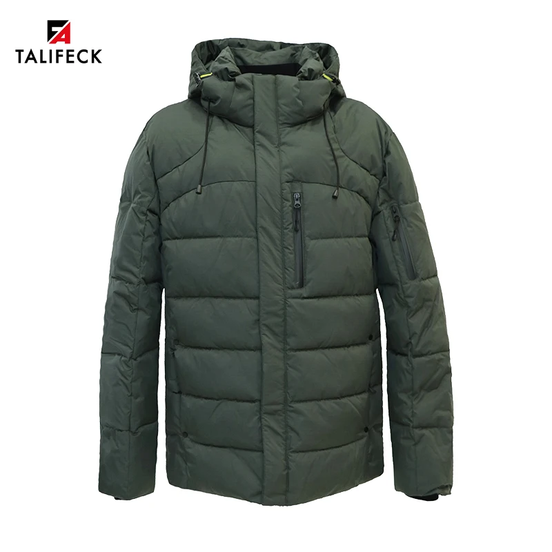 TALIFECK Men Winter Jacket Quilted Coat Winter Thick Warm Cotton Padded Jacket Mens Coat Down Jacket European Size Outerwear