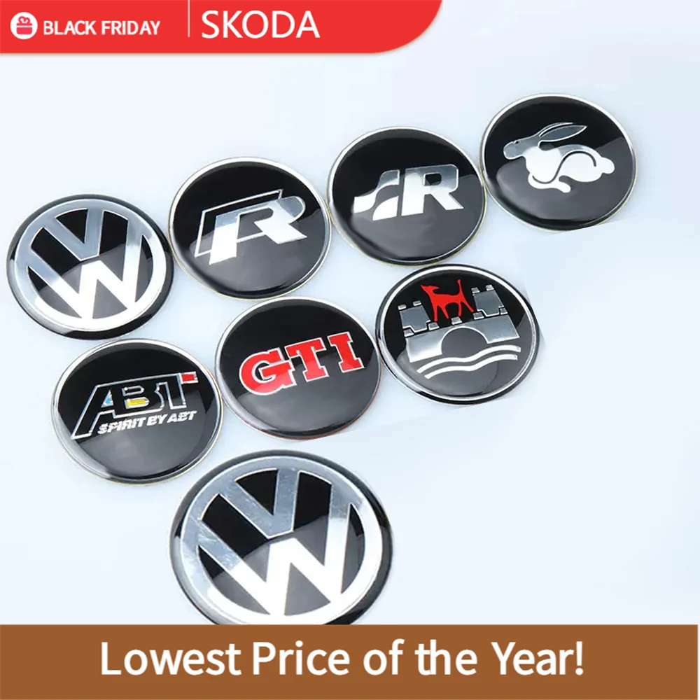 45MM 50MM Car Steering Wheel Sticker Decoration Cover For Volkswagen VW R GTI ABT Golf Polo Tiguan Passat Touran Sharan 4 Motion