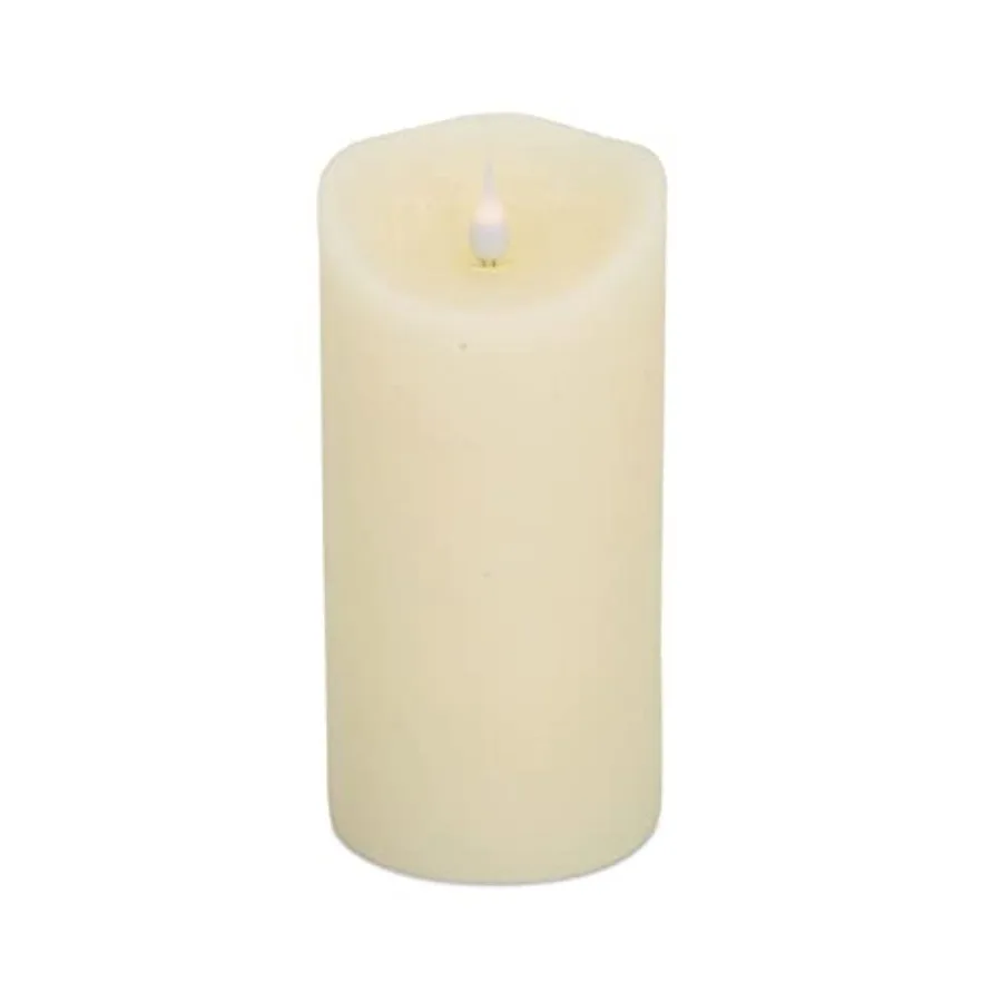 3.5x7 inch Ivory Flameless LED Candle w/Flickering Moving Flame