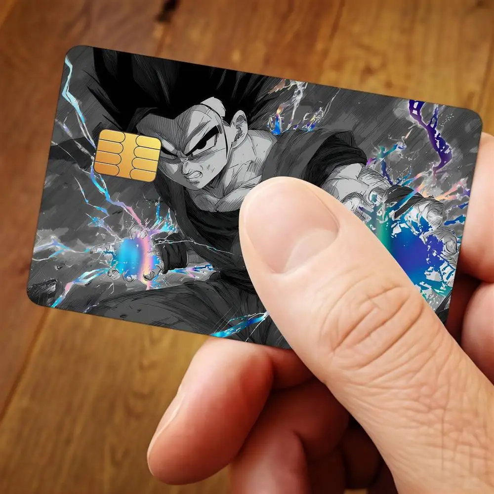Anime D-DRAGON B-BALL Laser Credit Card Public Transportation Cards Protective Sticker  Waterproof Card Face Decoration 4PCS