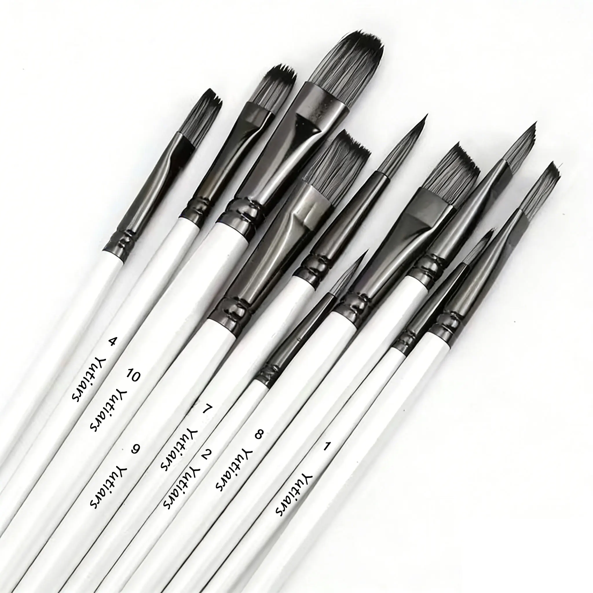 

10 шт., набор кистей для художников премиум-класса, универсальные нейлоновые щетки для волос для взрослых, профессионалов, акриловая акварель, масляная живопись для тела