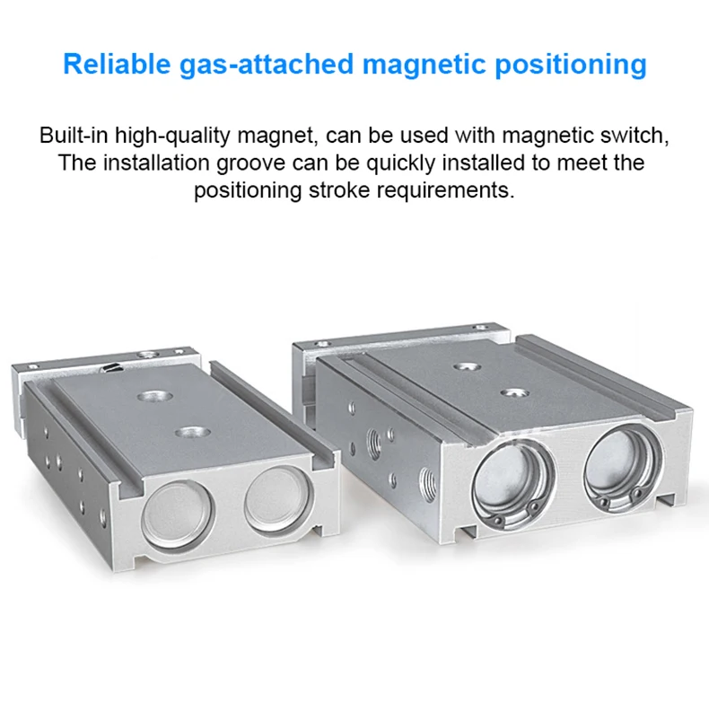 Doppelwellenzylinder der CXSM-Serie, Bohrung 6/15/20/25/32 mm, Hub 10/15/20/25/30/.../175/200/250/300 mm, pneumatischer Doppelstangenzylinder – Detail 5