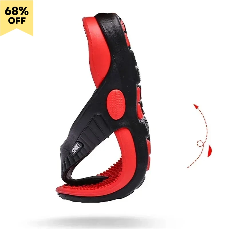 

Массажные шлепанцы для мужчин, летние дышащие пляжные сандалии, размер 46, мужские люксовые шлепанцы, дышащие, большие размеры, мужские тапочки