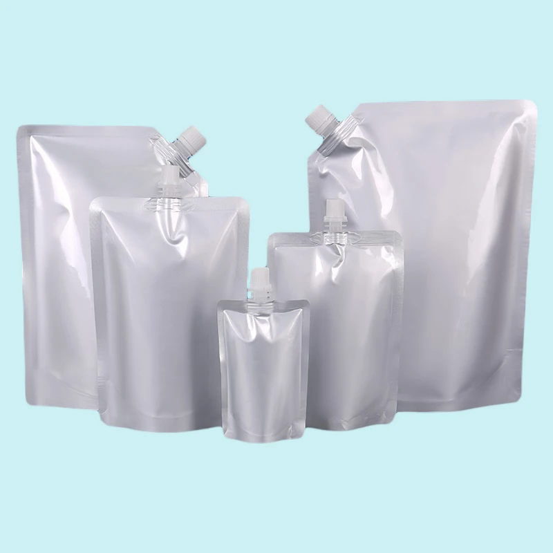 50 PCS 50ML-500ML Aluminum Foil Spout Bag Sauce Juice Oil Honey Storage Bag Fresh Milk Packaging Bags Beverage Soup Takeaway Bag