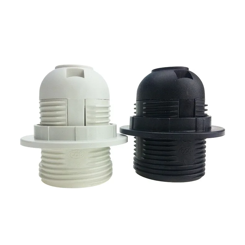 E27 Full Threaded Lamp Base Plastic Socket For Lighting Fixture Pendant Table Desk Lamp Electrical Connection Component