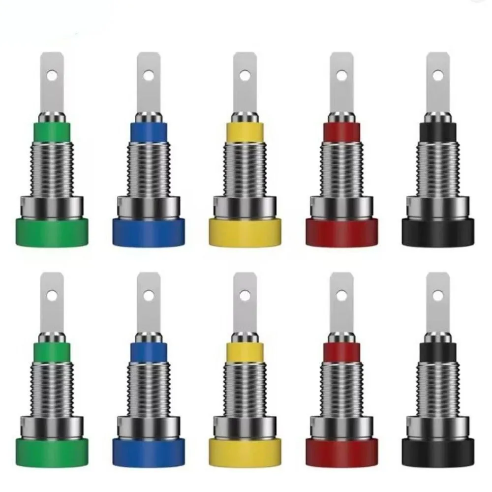 6pcs New 2mm Banana Socket 5Colors 8.5*24.9mm Binding Post Terminal Nut Banana Plug for Electrical Connector