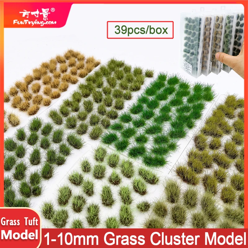 39 pc/caixa modelo de cluster de grama simulada irregular planta de grama montanha micro paisagem mesa de areia material diy layout ferroviário