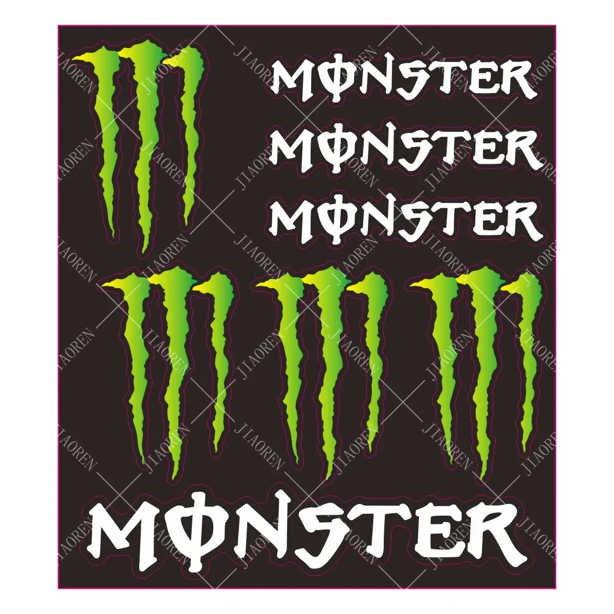 Pegatina reflectante Monster Energy con logotipo para casco de tanque de motocicleta, Kit de calcomanías para YAMAHA, HONDA, SUZUKI, KAWASAKI