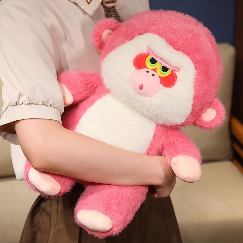 25-50cm Kawaii Pink Monkey Plushies Doll Soft Stuffed Animal Fluffly Orangutan Toys Sofa Cushion for Kids Girls Gifts Home Decor