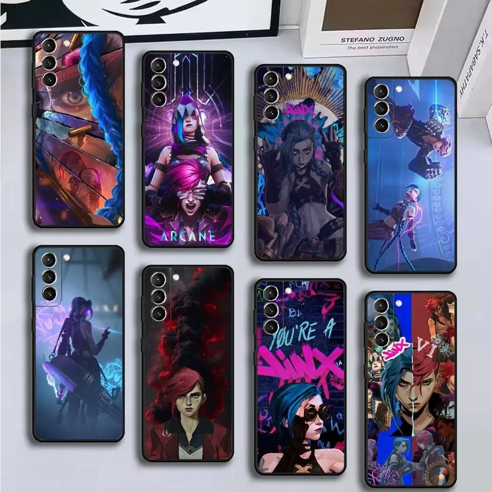 

Jinx- Vi - Arcane Phone Case For Samsung GalaxyA13,21s,22,31,32,52,53,71,72,73,Soft Black Cover