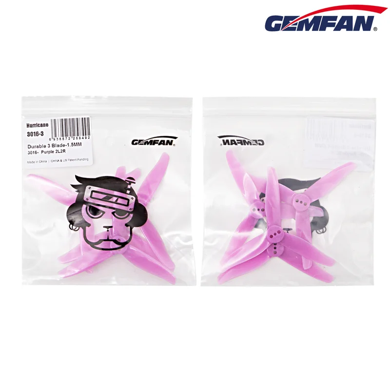 GEMFAN – cure-dents 3016, hélices à 3 pales de 3 pouces, arbre de 1.5mm, Drone FPV léger, Micro quadrirotor, accessoires haute efficacité, 2 paires