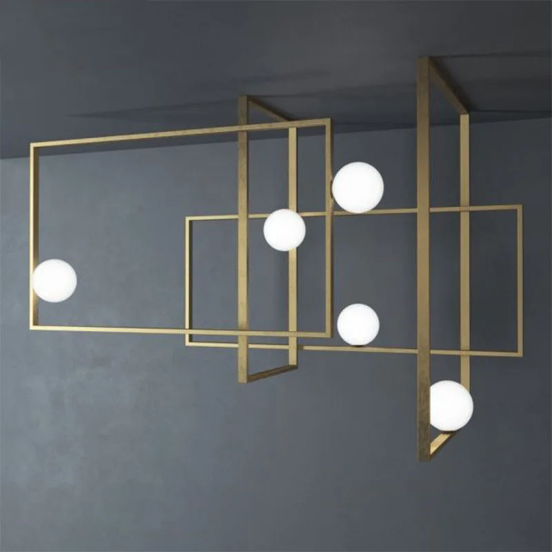 Post modern Rectangles G4 LED pendant light hanging lamp bedside metal Luminarias Foyer Minimalism Indoor lighting fixtures new