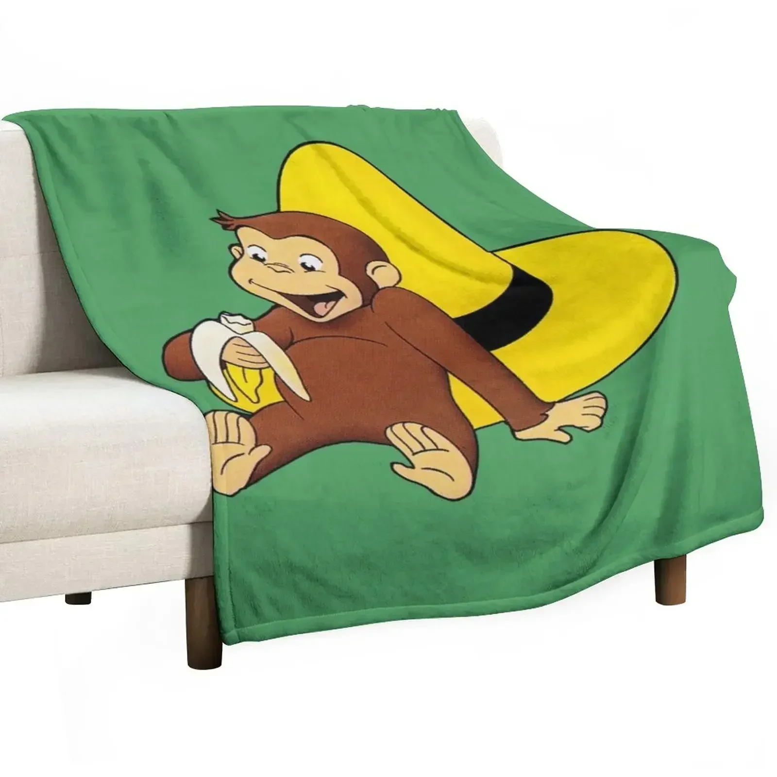 

Curious George and the big yellow hat Throw Blanket Year Round Soft Comfortable Blanket for Home