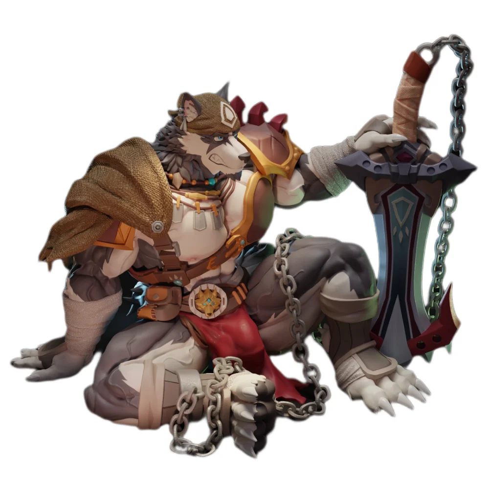 

16/20Cm Furry Gk Kemocoliseum Game Action Figure Volga Kc Orcs Statue Garage Kit Doll Desktop Ornament Collection Model Toys