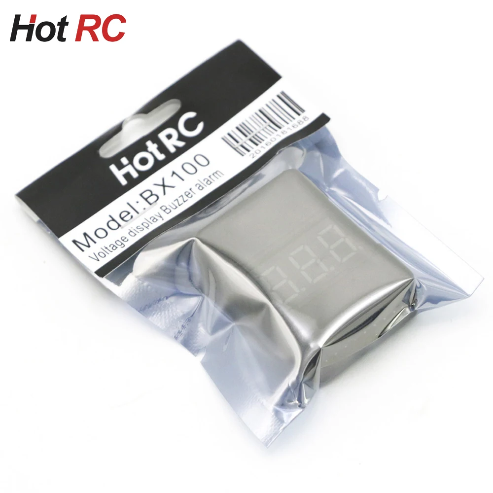 20 piezas Hotrc Hot RC BX-100 BX100 1-8S RC Lipo probador de voltaje de batería/alarma BB de bajo voltaje zumbador comprobador de voltaje para RC Lipo