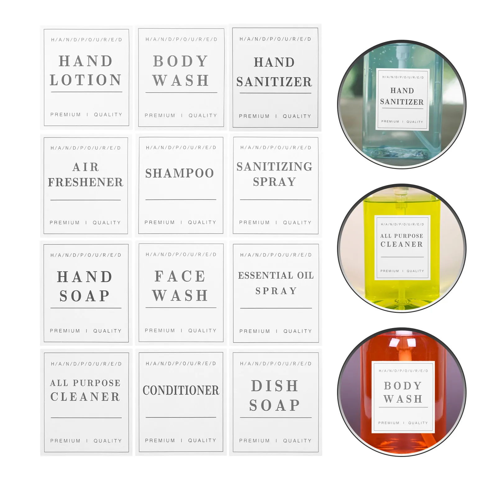 

12Pcs Shampoo Bottle Labels Waterproof Sub Bottle Stickers Bathroom Organizer Travel Dispenser Decals Label Sticker