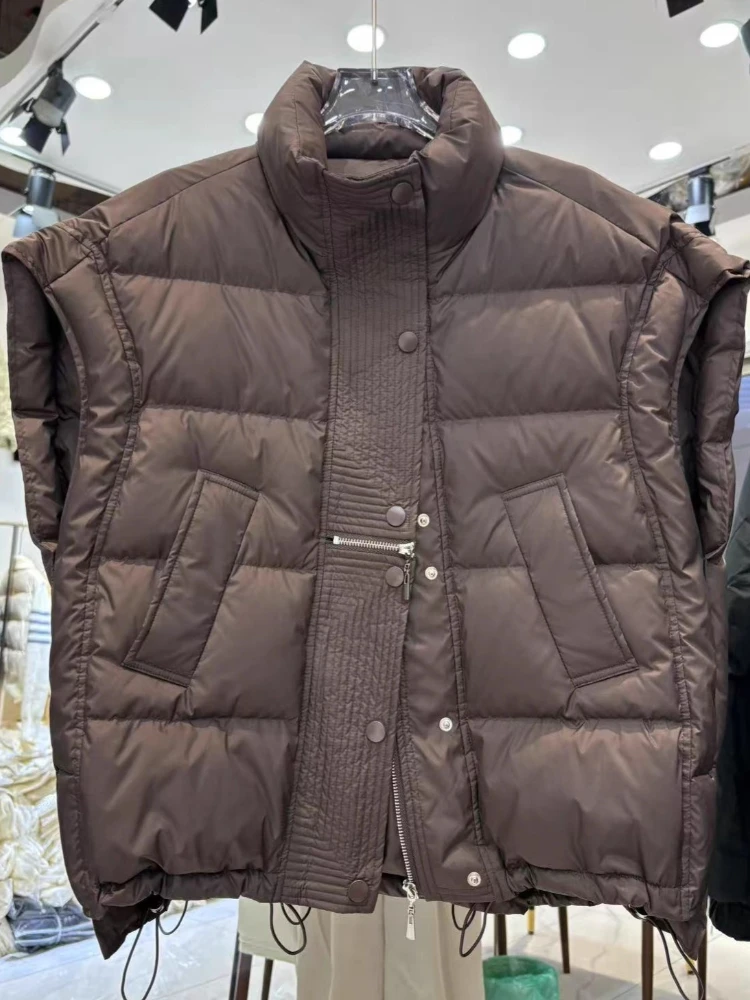 Plus Size Puffer Vest Jacket Winter Women 90% White Duck Down Tank Coat 2025 New Zipper Thicken Warm Casual Waistcoat Outwear