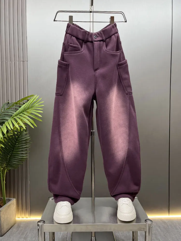 

Мужские повседневные брюки прямого кроя на флисовой подкладке, осенне-зимние, свободного кроя, молодежные, спортивные, модные, брендовые, прямые брюки-чинос