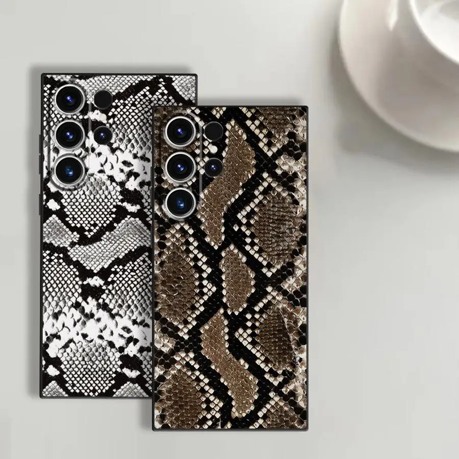 Snake Skin Pattern Funda Phone Cover Case for Samsung Galaxy S26 Ultra S24 Note 20 8 9 10 S10 S9 S21 FE S23 S25 Plus S20 Ultra
