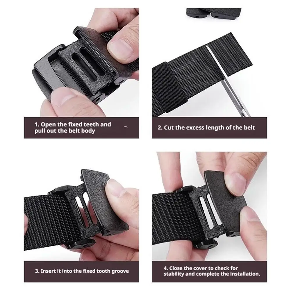 1/2 Stück Nylon-Canvas-Hüftgürtel für Herren, elastischer Gürtel, militärischer taktischer Schnallengürtel zum Wandern im Freien, Stretch-Gürtel mit Schnellverschluss – Detail 18