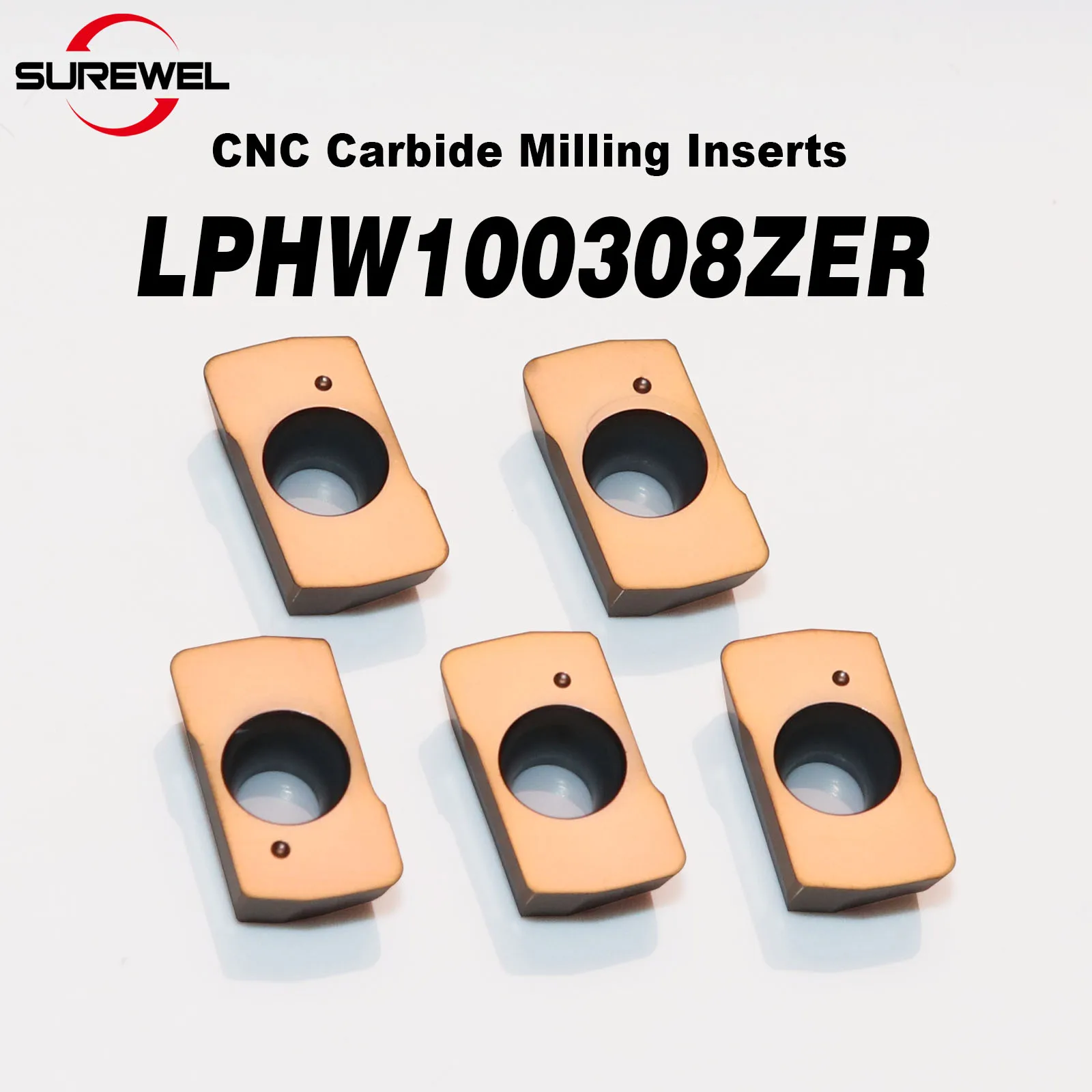 

SUREWEL Пластины LPHW100308ZER High Feed, Совместимые с высокоточной фрезерной пластиной MPHW060304EL, Вставка с резьбовой головкой
