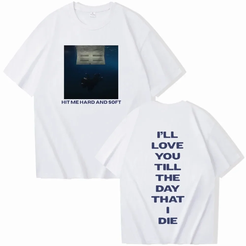 Billie Hit Me Hard and Soft Printed T-Shirt Summer Men's and Women's Harajuku Style Hip-Hop Cotton Short Sleeve