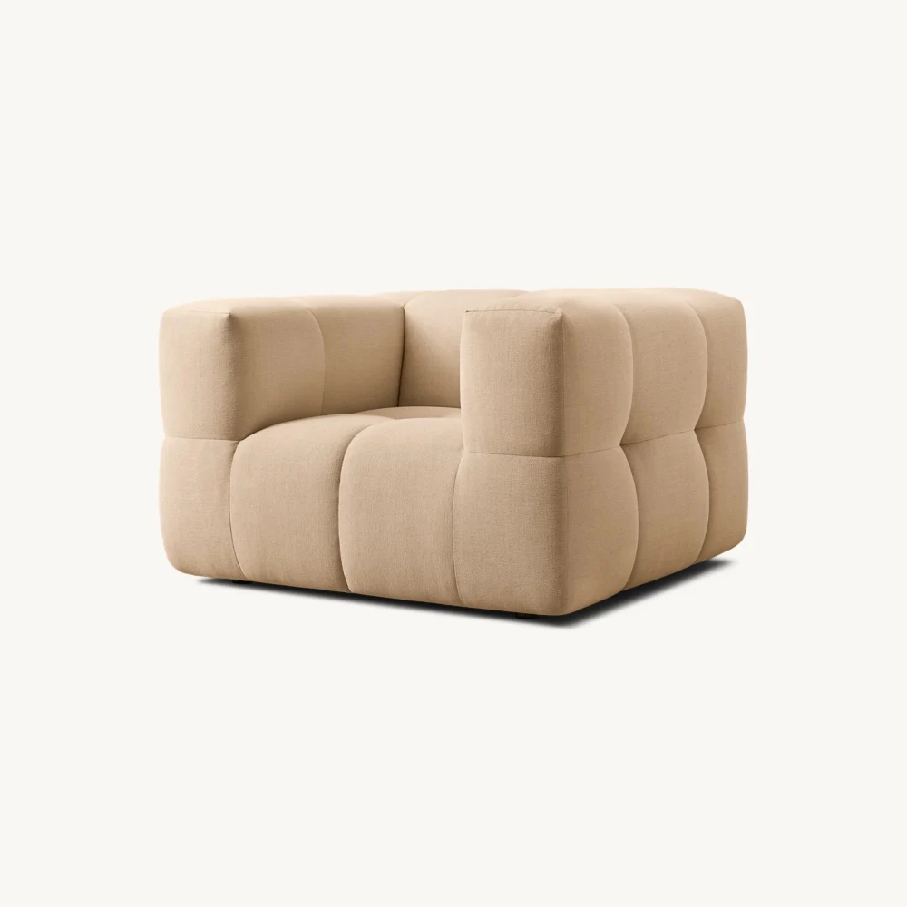 *Modern Fabric Upholstered Accent Chair Living Room Sofa Chair Leisure Chair with Square Arm