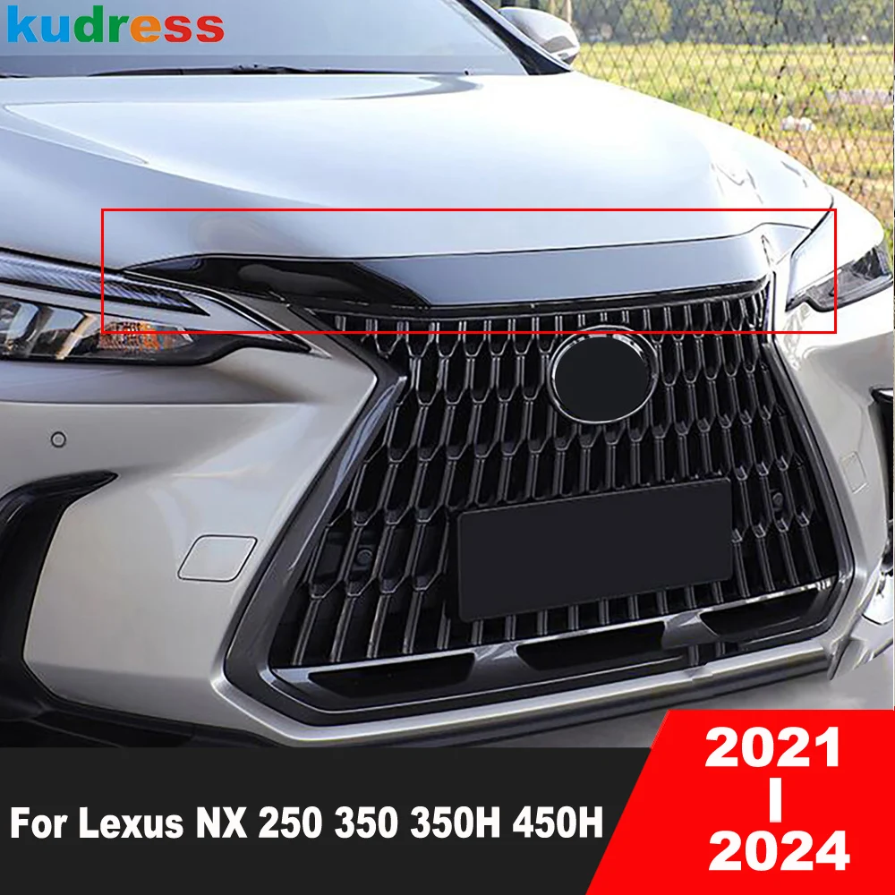 Front Hood Engine Cover Trim For Lexus NX 250 350 350H 450H 2021 2022 2023 2024 Black Car Machine Grille Strip Accessories