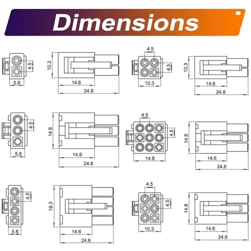 4.5mm Male Female Connectors and 20AWG  Cable,4.5 1x2Pin 1x3Pin 1x4Pin 2x2Pin 2x3Pin 3x3Pin 3x4Pin Connectors (YO-4.5mm)