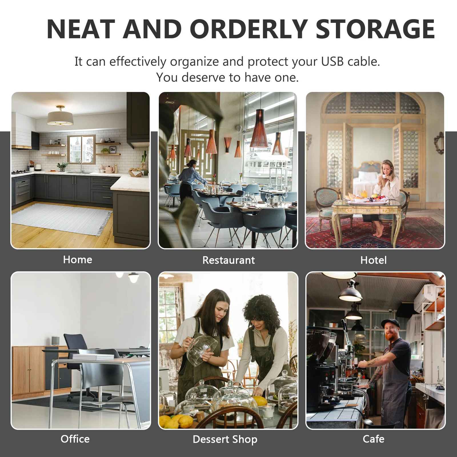 

1Set Cable Management Box for Data Lines Organizer Box with Separate Grids Large Capacity Cord Storage USB Phone