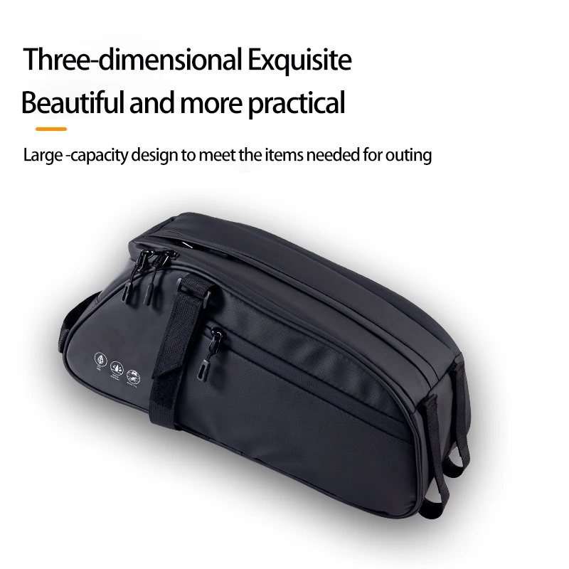 OFFBONDAGE Saddlebag Multifunctional Rack Bag Top Tube Bag Reflective Waterproof Handheld Large Capacity Adjustable Bicycle Bag