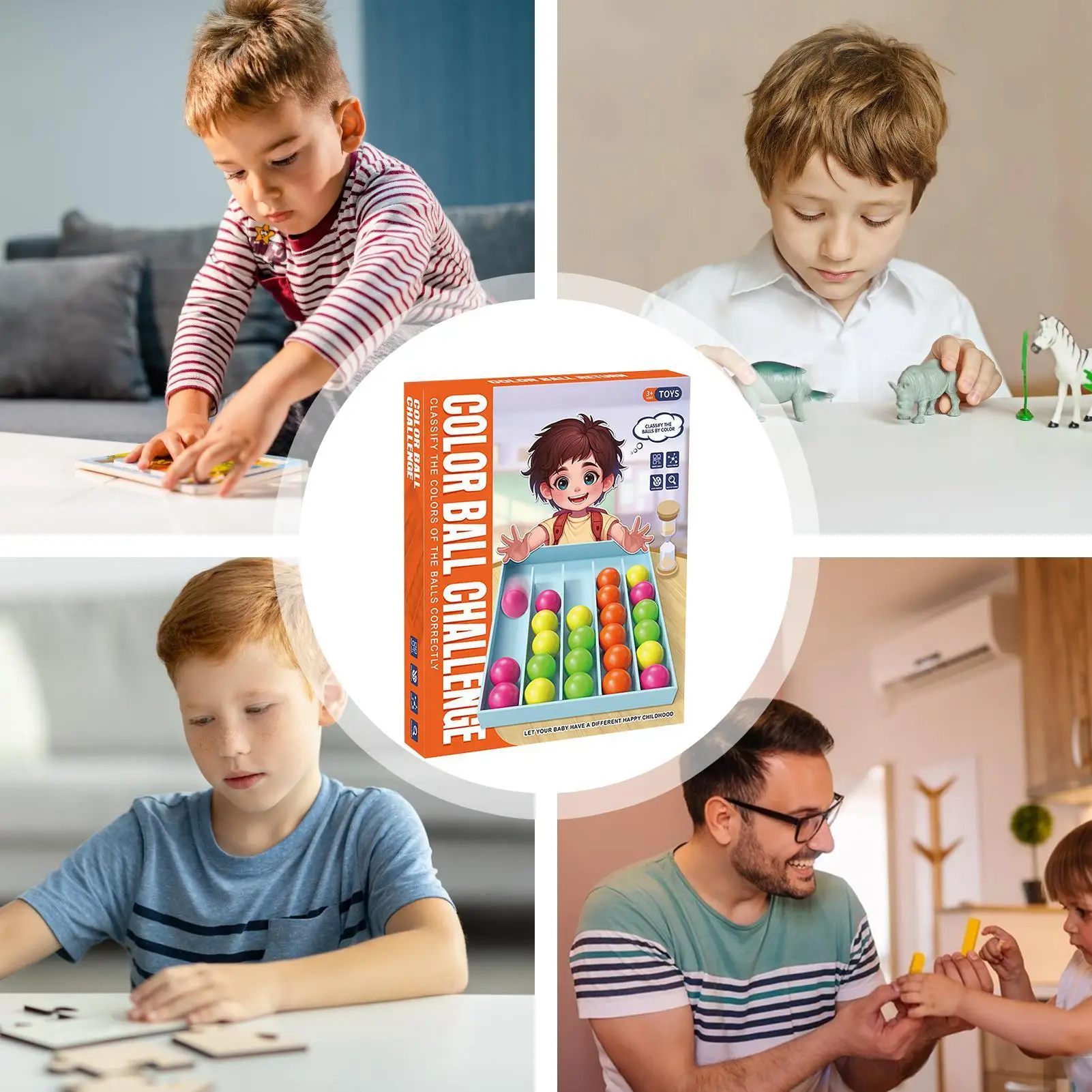 カラーマッチングおもちゃ 幼児ボール分類学習おもちゃ 教育学習活動 旅行教室用フィジェットガジェット